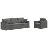 Zestaw Sof 2 pcs Ciemnoszary 228 x 78 x 80 cm Aksamit