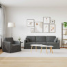 Zestaw Sof 2 pcs Ciemnoszary 228 x 78 x 80 cm Aksamit