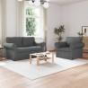 Zestaw Sof 2 pcs Ciemnoszary 155 x 82 x 80 cm tkanina