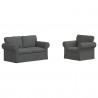 Zestaw Sof 2 pcs Ciemnoszary 155 x 82 x 80 cm tkanina
