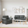 Zestaw Sof 2 pcs Ciemnoszary 155 x 82 x 80 cm tkanina
