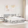 Ramka łóżka Betonowy szary 200 x 200 cm Materiał drewnopochodny