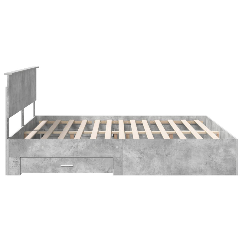 Ramka łóżka Betonowy szary 200 x 200 cm Materiał drewnopochodny