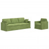 Zestaw Sof 2 pcs Jasnozielony 228 x 78 x 80 cm Aksamit