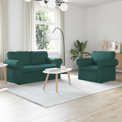 Zestaw Sof 2 pcs Ciemna zieleń 155 x 82 x 80 cm tkanina