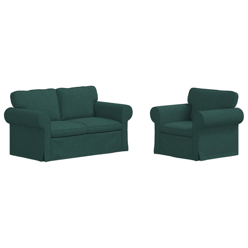 Zestaw Sof 2 pcs Ciemna zieleń 155 x 82 x 80 cm tkanina