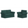 Zestaw Sof 2 pcs Ciemna zieleń 155 x 82 x 80 cm tkanina