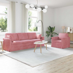 Zestaw Sof 2 pcs Różowy 228 x 78 x 80 cm Aksamit