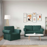 Zestaw Sof 2 pcs Ciemna zieleń 155 x 82 x 80 cm tkanina