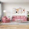 Zestaw Sof 2 pcs Różowy 228 x 78 x 80 cm Aksamit