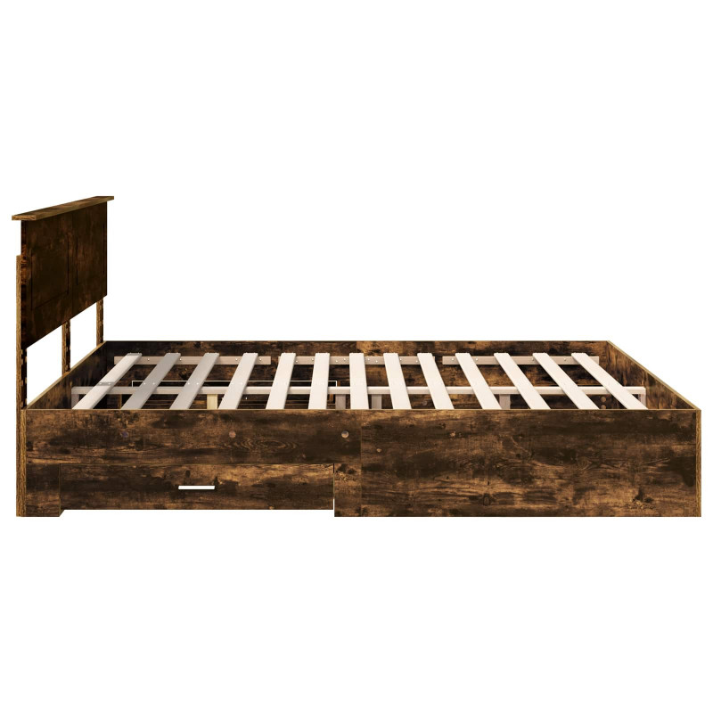 Ramka łóżka Dąb wędzony 200 x 200 cm Materiał drewnopochodny