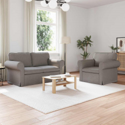 Zestaw Sof 2 pcs Ciemnoszary 155 x 82 x 80 cm tkanina