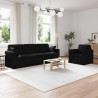 Zestaw Sof 2 pcs Czarny 228 x 78 x 80 cm Aksamit