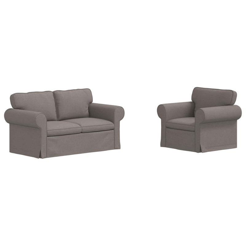Zestaw Sof 2 pcs Ciemnoszary 155 x 82 x 80 cm tkanina