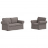 Zestaw Sof 2 pcs Ciemnoszary 155 x 82 x 80 cm tkanina