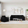 Zestaw Sof 2 pcs Czarny 228 x 78 x 80 cm Aksamit