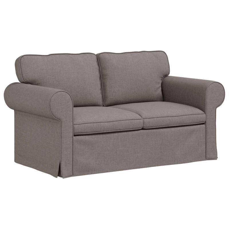 Zestaw Sof 2 pcs Ciemnoszary 155 x 82 x 80 cm tkanina