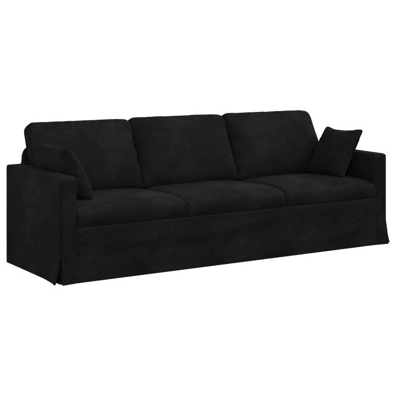 Zestaw Sof 2 pcs Czarny 228 x 78 x 80 cm Aksamit