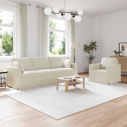 Zestaw Sof 2 pcs Kremowy 228 x 78 x 80 cm Aksamit