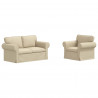 Zestaw Sof 2 pcs Kremowy 155 x 82 x 80 cm tkanina