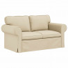 Zestaw Sof 2 pcs Kremowy 155 x 82 x 80 cm tkanina