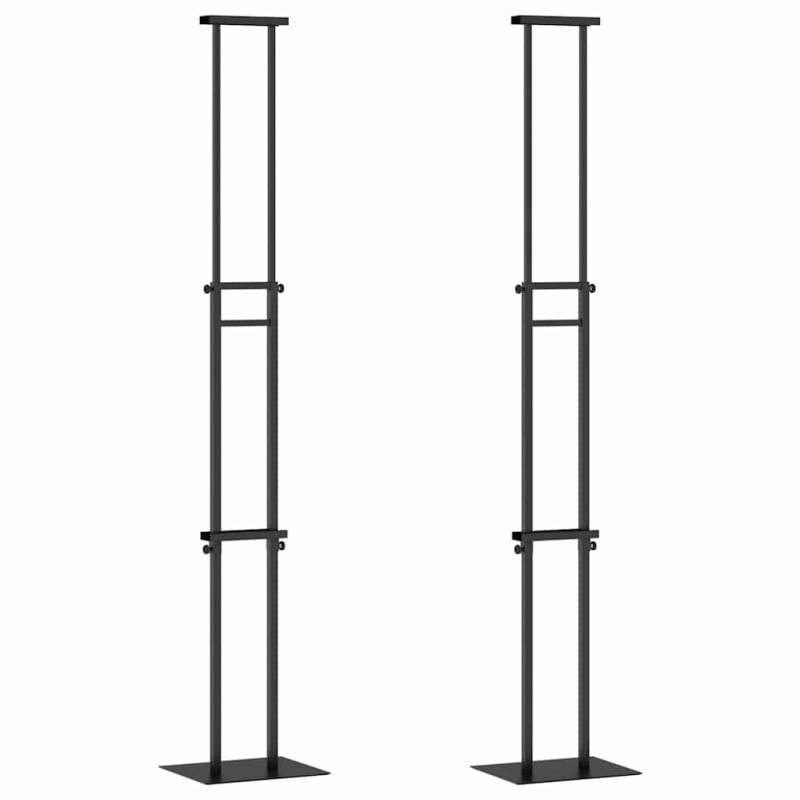 Stoiska na targi 2 pcs Czarny 30 x 23,5 x 210 cm Stal