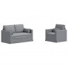 Zestaw Sof 2 pcs Jasnoszary 139 x 78 x 80 cm tkanina
