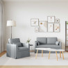 Zestaw Sof 2 pcs Jasnoszary 139 x 78 x 80 cm tkanina
