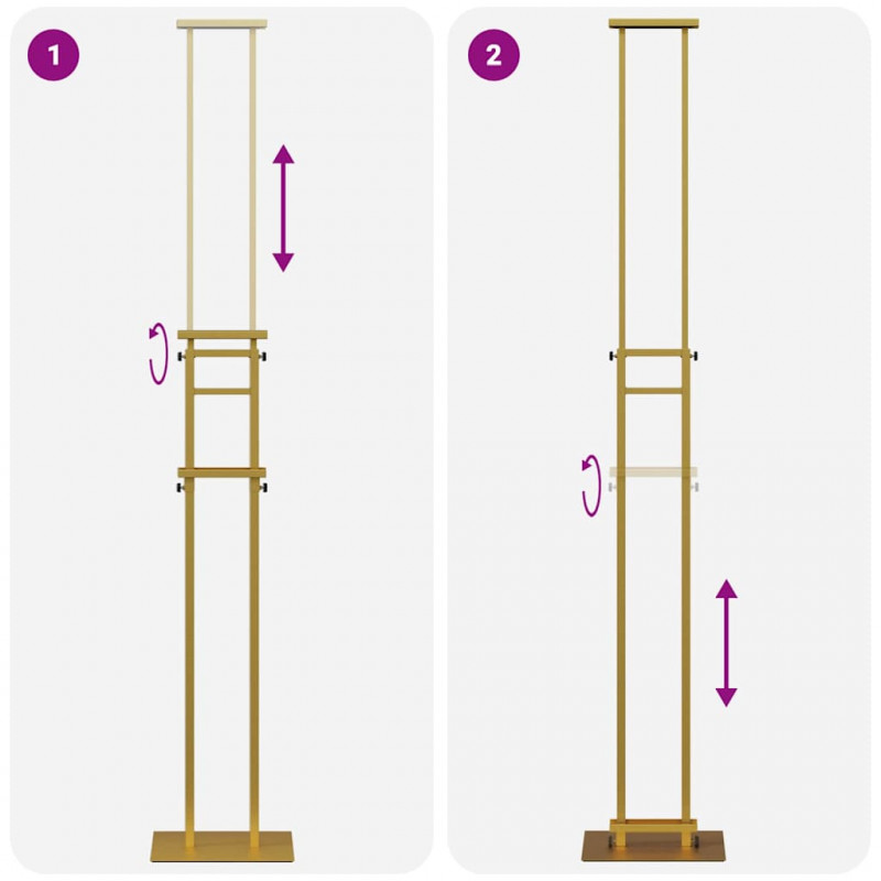 Stoiska na targi 2 pcs złoty 30 x 23,5 x 210 cm Stal