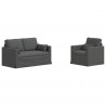 Zestaw Sof 2 pcs Ciemnoszary 139 x 78 x 80 cm tkanina