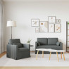 Zestaw Sof 2 pcs Ciemnoszary 139 x 78 x 80 cm tkanina