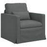 Zestaw Sof 2 pcs Ciemnoszary 139 x 78 x 80 cm tkanina
