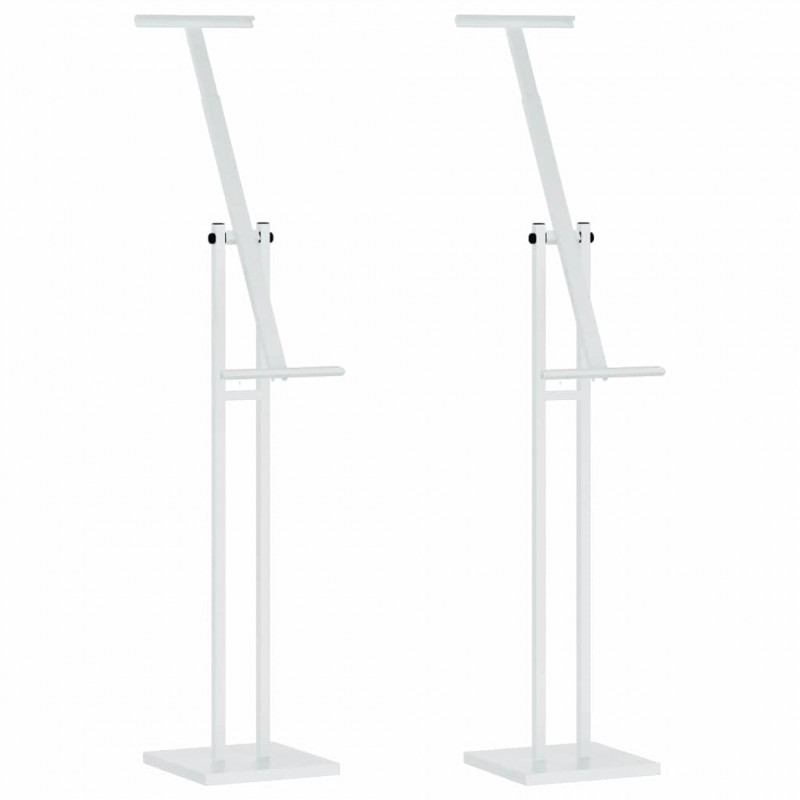 Stoiska na targi 2 pcs Biały 26,5 x 26,5 x 150 cm Stal