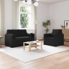 Zestaw Sof 2 pcs Czarny 139 x 78 x 80 cm tkanina