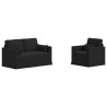 Zestaw Sof 2 pcs Czarny 139 x 78 x 80 cm tkanina