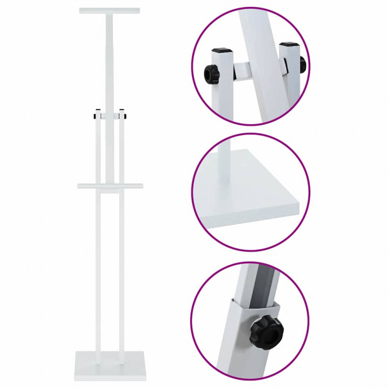 Stoiska na targi 2 pcs Biały 26,5 x 26,5 x 150 cm Stal