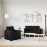 Zestaw Sof 2 pcs Czarny 139 x 78 x 80 cm tkanina