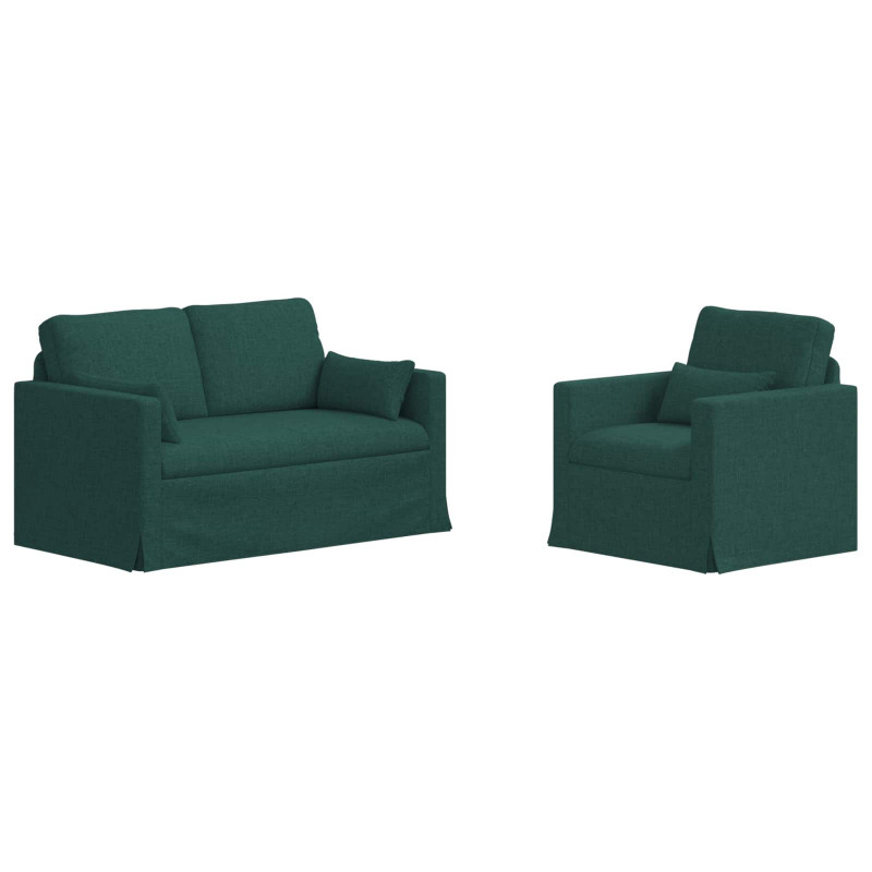 Zestaw Sof 2 pcs Ciemna zieleń 139 x 78 x 80 cm tkanina