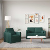 Zestaw Sof 2 pcs Ciemna zieleń 139 x 78 x 80 cm tkanina