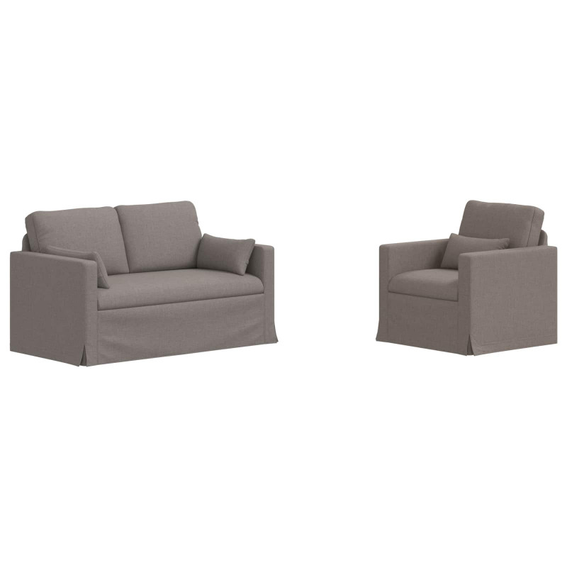 Zestaw Sof 2 pcs Ciemnoszary 139 x 78 x 80 cm tkanina