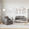 Zestaw Sof 2 pcs Ciemnoszary 139 x 78 x 80 cm tkanina