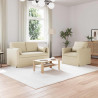 Zestaw Sof 2 pcs Kremowy 139 x 78 x 80 cm tkanina