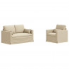 Zestaw Sof 2 pcs Kremowy 139 x 78 x 80 cm tkanina