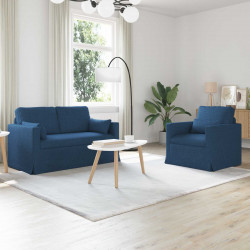 Zestaw Sof 2 pcs Niebieski 139 x 78 x 80 cm tkanina