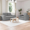 Zestaw Sof 2 pcs Jasnoszary 182 x 80 x 82 cm tkanina