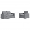 Zestaw Sof 2 pcs Jasnoszary 182 x 80 x 82 cm tkanina