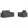 Zestaw Sof 2 pcs Ciemnoszary 182 x 80 x 82 cm tkanina