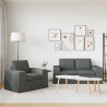 Zestaw Sof 2 pcs Ciemnoszary 182 x 80 x 82 cm tkanina