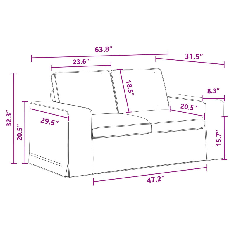 Zestaw Sof 2 pcs Ciemnoszary 182 x 80 x 82 cm tkanina