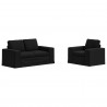 Zestaw Sof 2 pcs Czarny 182 x 80 x 82 cm tkanina